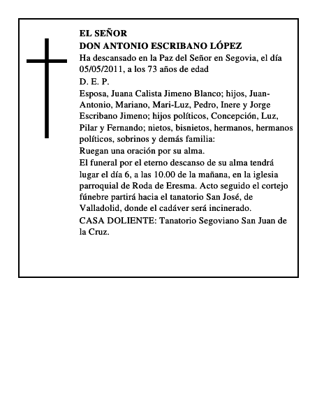Don Antonio Escribano López