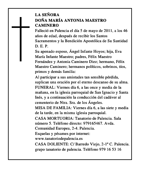 Doña María Antonia Maestro Caminero