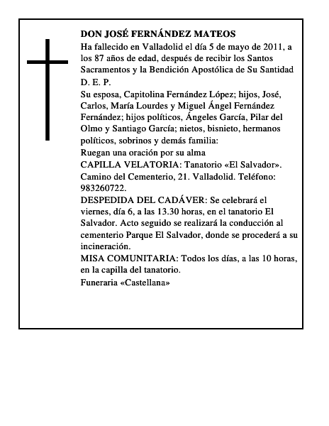 Don José Fernández Mateos