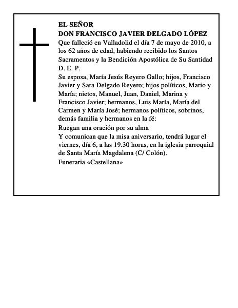 Don Francisco Javier Delgado López