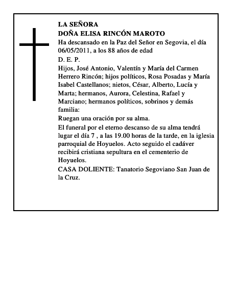 Doña Elisa Rincón Maroto