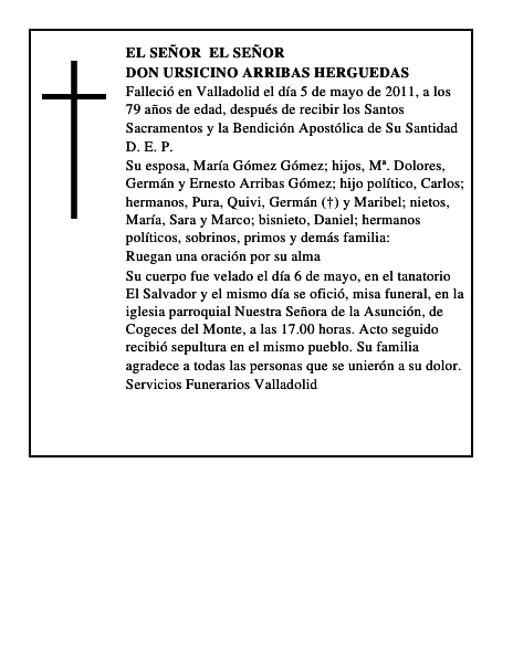 Don Ursicino Arribas Herguedas