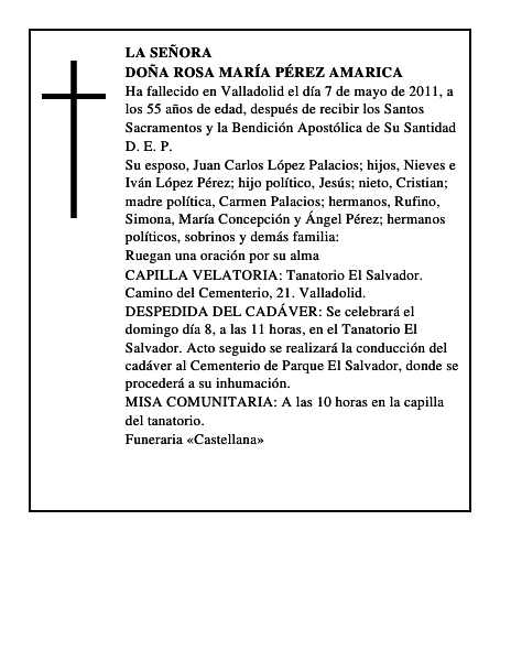 Doña Rosa María Pérez Amarica