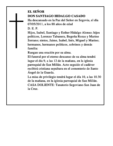 Don Santiago Hidalgo Casado