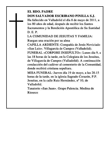 Don Salvador Escribano Pinilla S.J.