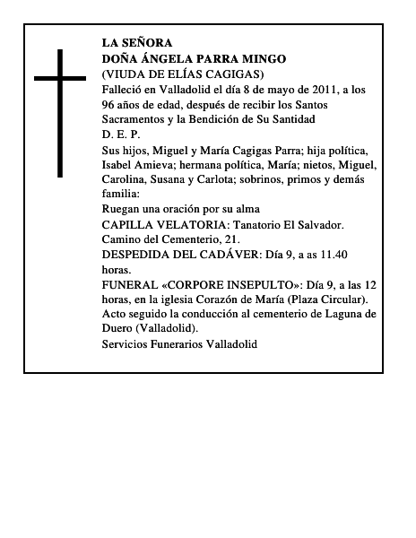 Doña Ángela Parra Mingo