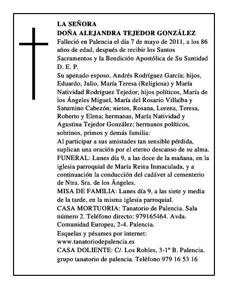 Doña Alejandra Tejedor González