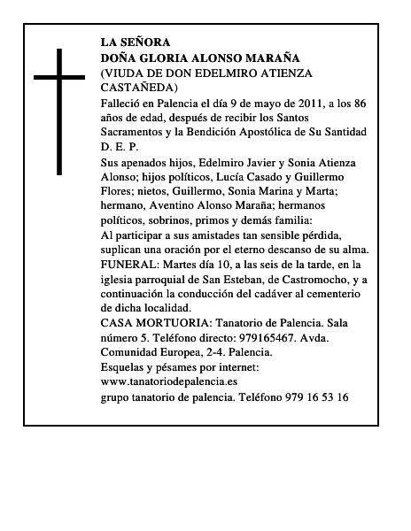 Doña Gloria Alonso Maraña