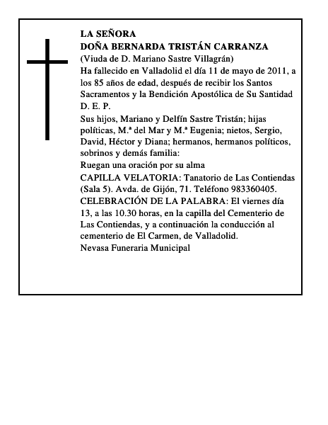 Doña Bernarda Tristán Carranza