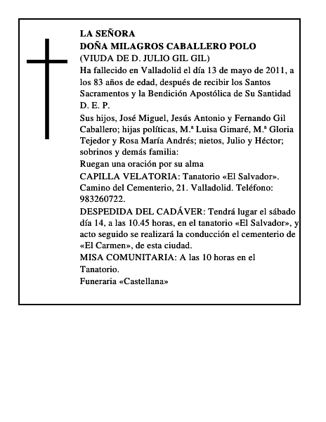 Doña Milagros Caballero Polo