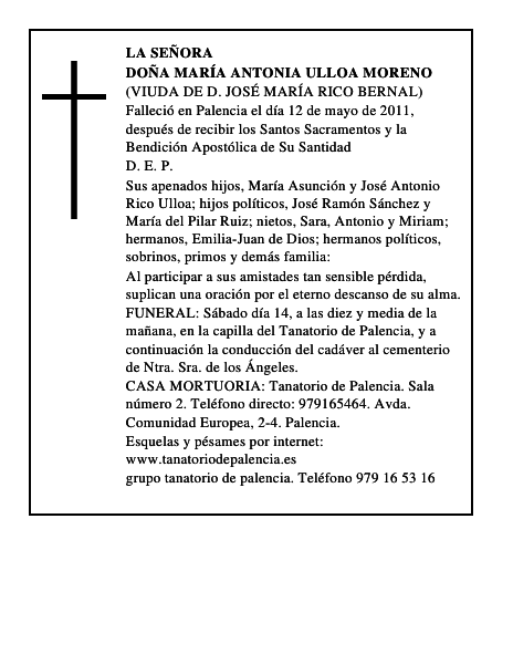 Doña María Antonia Ulloa Moreno
