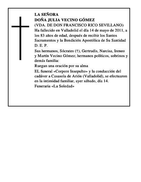 Doña Julia Vecino Gómez