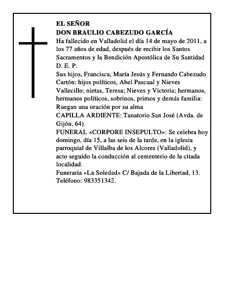 Don Braulio Cabezudo García