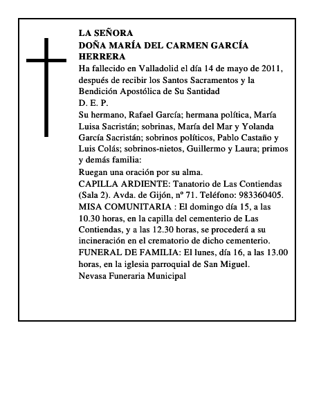 Doña María del Carmen García Herrera