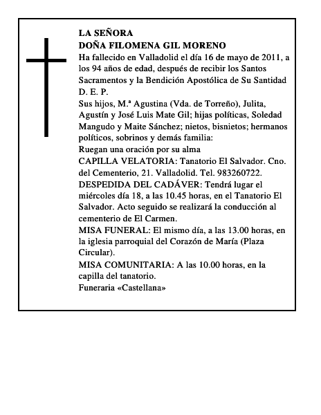 Doña Filomena Gil Moreno