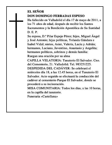 Don Domingo Ferradas Espeso