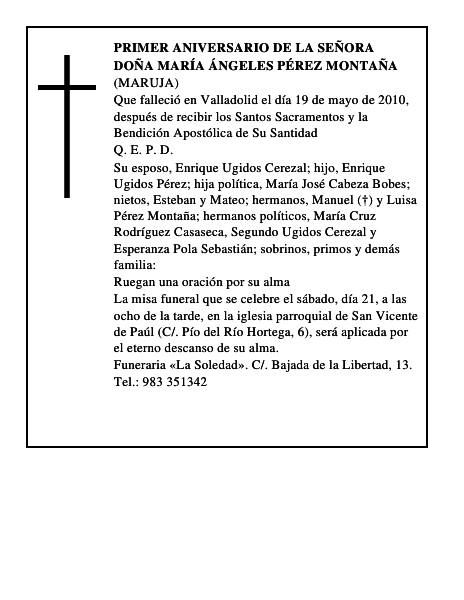 Doña María Ángeles Pérez Montaña