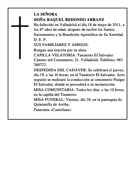 Doña Raquel Redondo Arranz