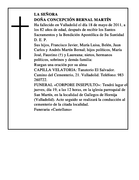 Doña Concepción Bernal Martín