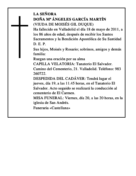 Doña Mª Ángeles García Martín