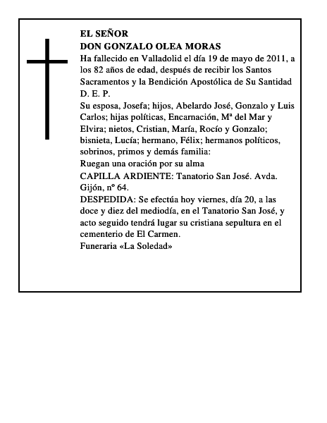 Don Gonzalo Olea Moras