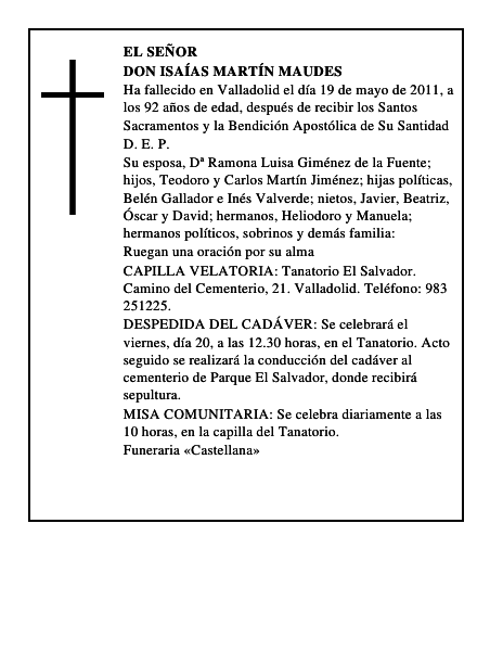 Don Isaías Martín Maudes