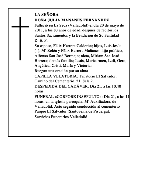 Doña Julia Mañanes Fernández