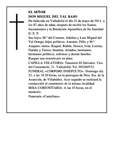 Don Miguel del Val Raso