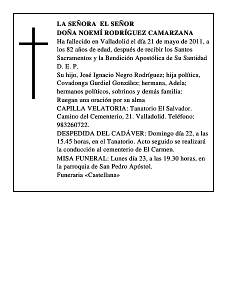 Doña Noemí Rodríguez Camarzana