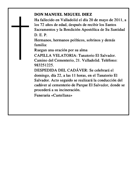 Don Manuel Miguel Diez