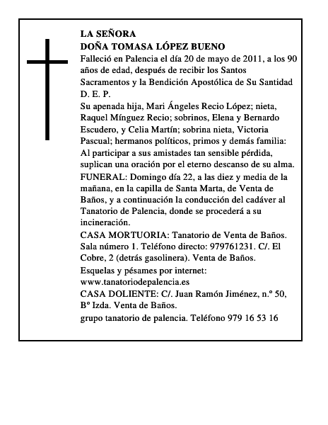 Doña Tomasa López Bueno