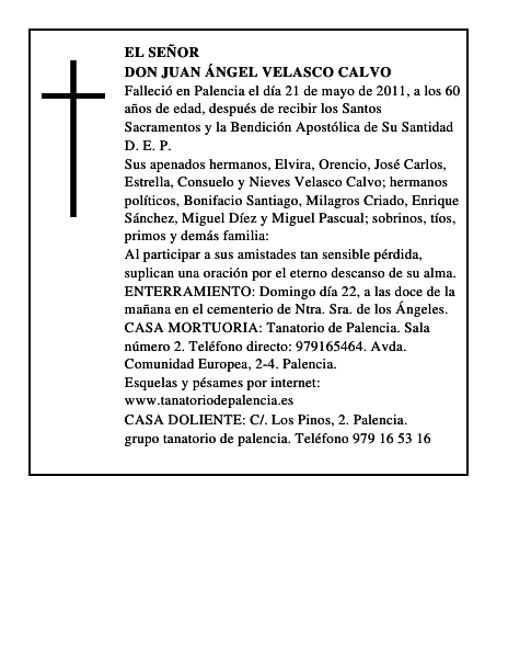 Don Juan Ángel Velasco Calvo