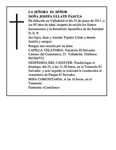 Doña Josefa Ullate Pascua