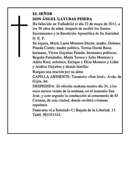 Don Ángel Gayubas Pineda