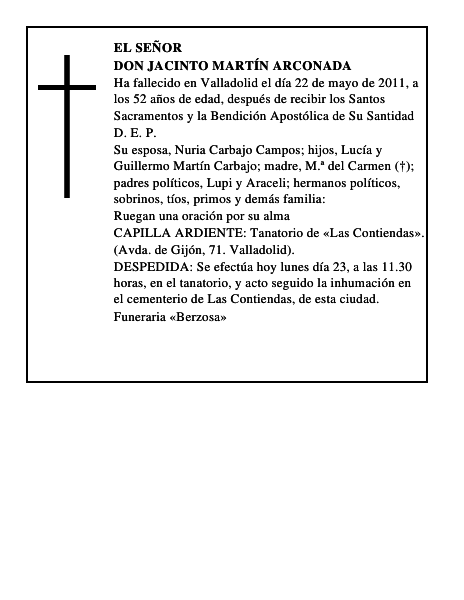 Don Jacinto Martín Arconada