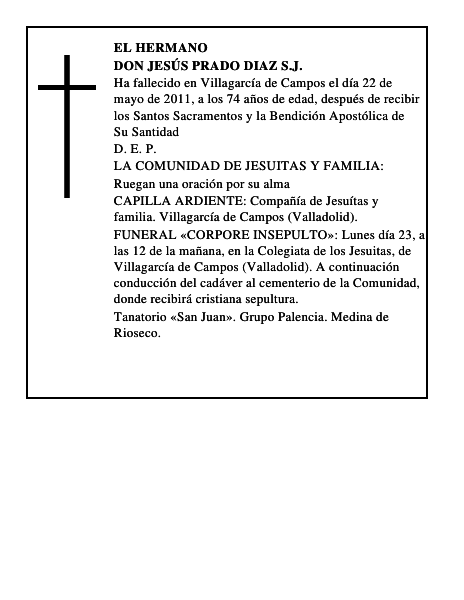 Don Jesús Prado Diaz S.J.