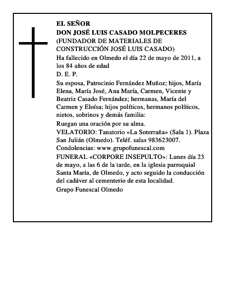 Don José Luis Casado Molpeceres