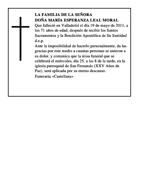 Doña María Esperanza Leal Moral