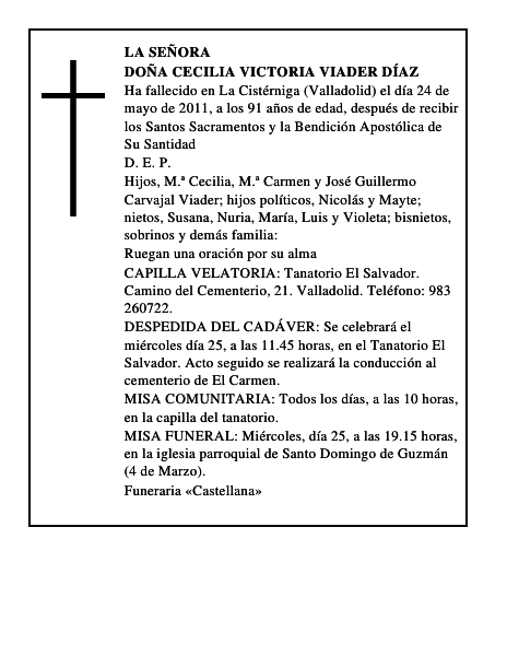 Doña Cecilia Victoria Viader Díaz