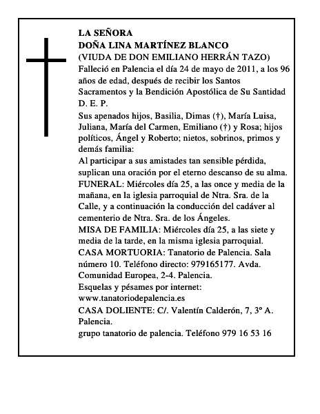 Doña Lina Martínez Blanco