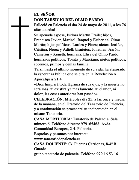 Don Tarsicio del Olmo Pardo
