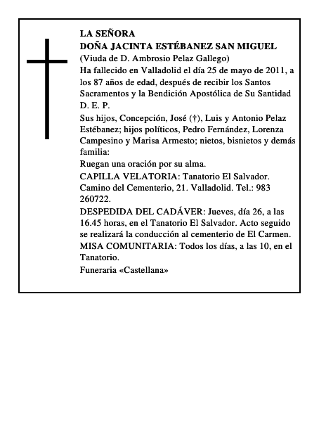 Doña Jacinta Estébanez San Miguel