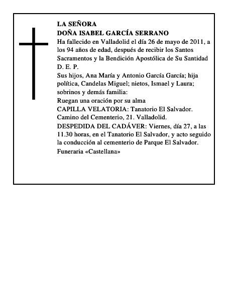 Doña Isabel García Serrano