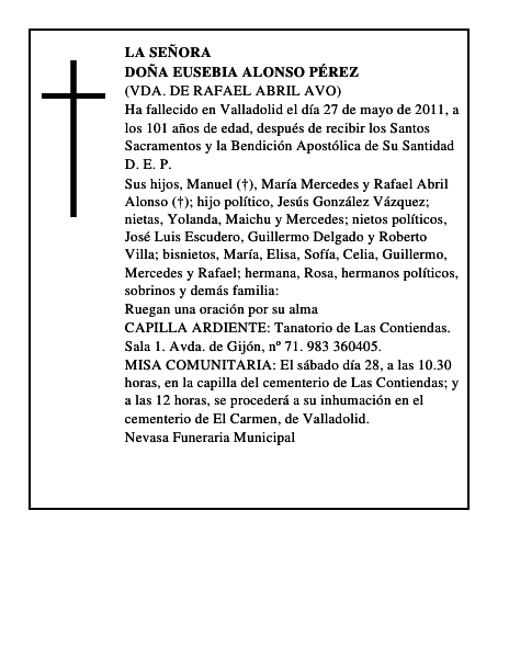 Doña Eusebia Alonso Pérez