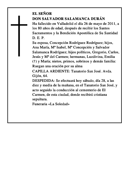 Don Salvador Salamanca Durán