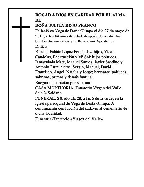 Doña Julita Rojo Franco