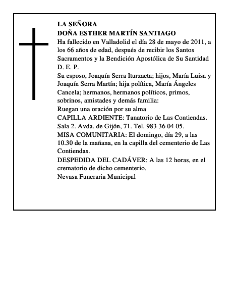 Doña Esther Martín Santiago