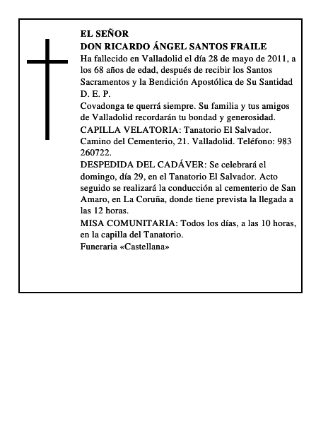 Don Ricardo Ángel Santos Fraile