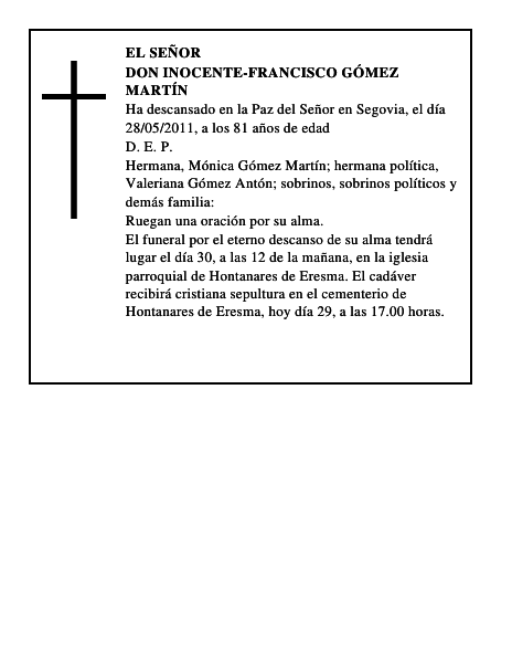 Don Inocente-Francisco Gómez Martín