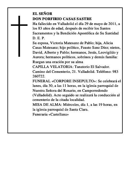 Don Porfirio Casas Sastre
